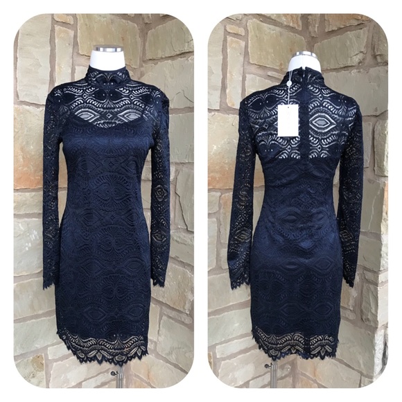 navy blue lace dress nordstrom